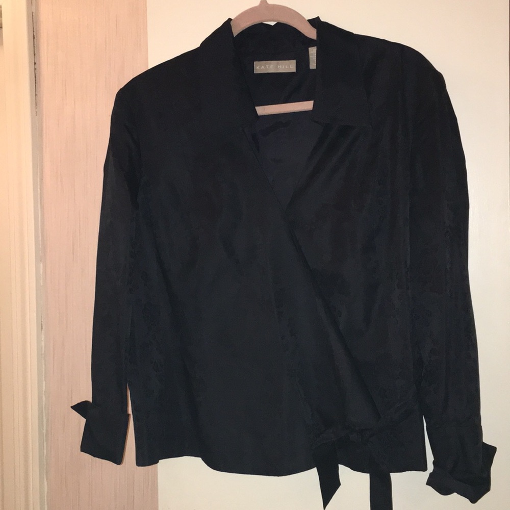 Black wrap blouse